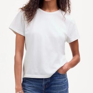 Madewell‎ Cotton Perfect Crewneck Tee in white size XS NWT NS581